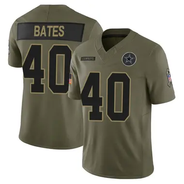 Bill Bates Men's Limited Olive Dallas Cowboys 2025 Salute to Service Jersey