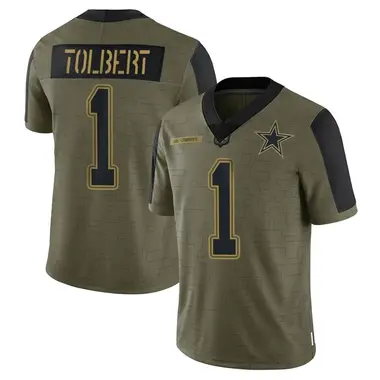 Jalen Tolbert Men's Limited Olive Dallas Cowboys 2021 Salute To Service Jersey