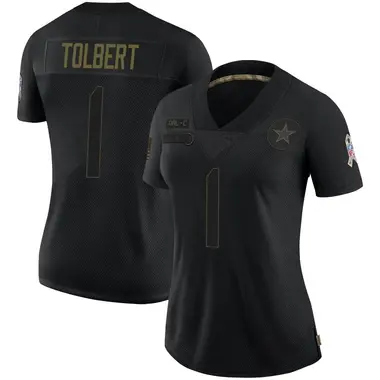 Jalen Tolbert Women's Limited Black Dallas Cowboys 2020 Salute To Service Jersey