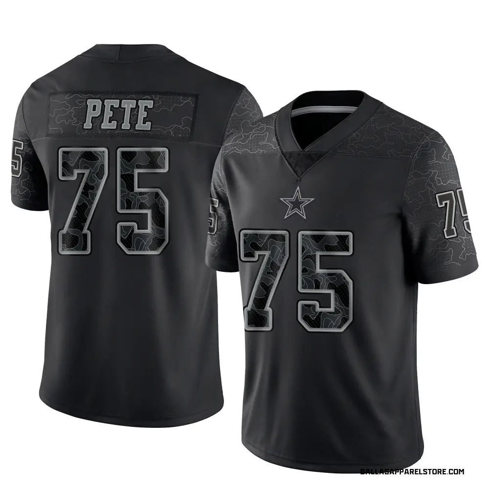 Shiyazh Pete Men's Limited Black Dallas Cowboys Reflective Jersey