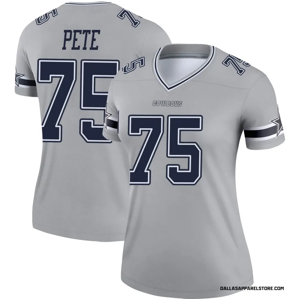 Shiyazh Pete Women's Legend Gray Dallas Cowboys Inverted Jersey