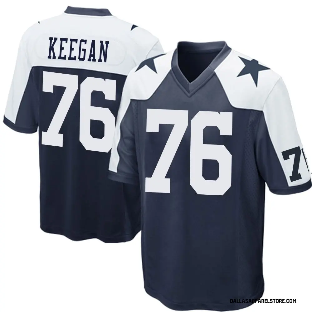 Trevor Keegan Men's Game Navy Blue Dallas Cowboys Throwback Jersey