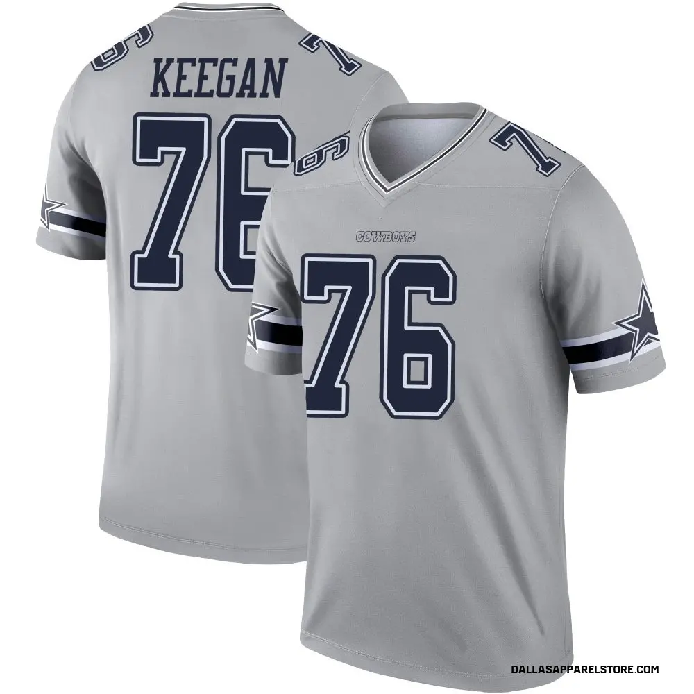 Trevor Keegan Men's Legend Gray Dallas Cowboys Inverted Jersey