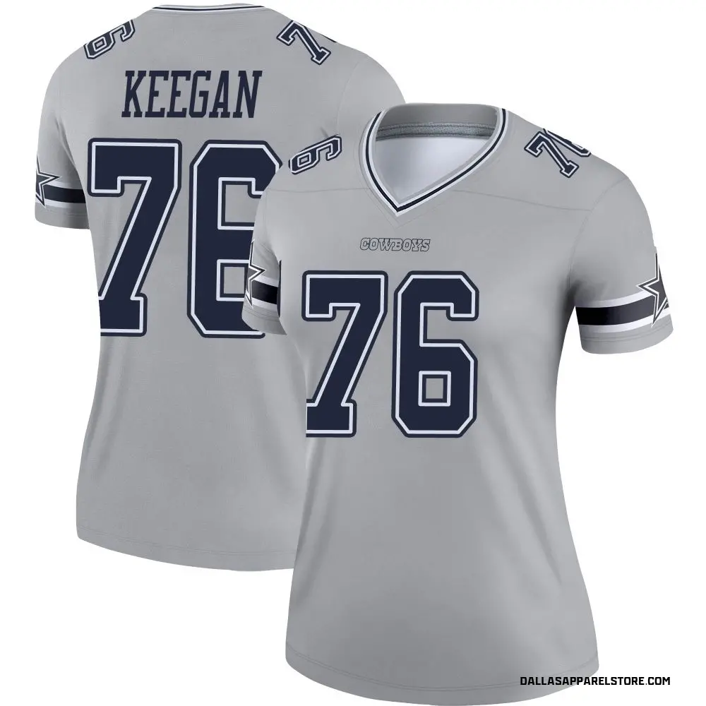 Trevor Keegan Women's Legend Gray Dallas Cowboys Inverted Jersey