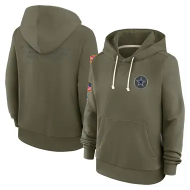 Women's Olive Dallas Cowboys 2025 Salute to Service Sideline Hoodie